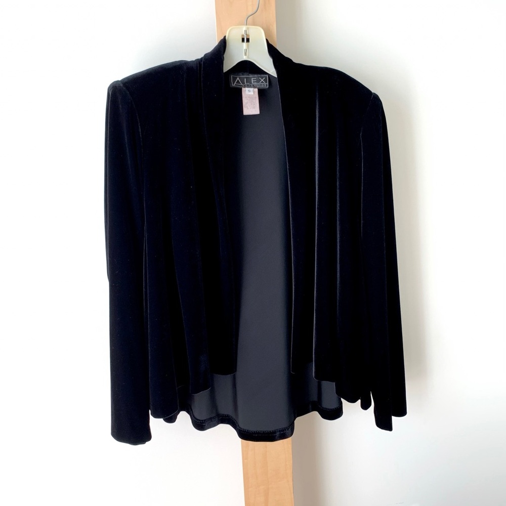 Alex Evening black velvet swing jacket